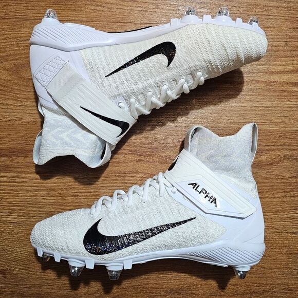 Nike Alpha Menace Elite 2 D P Flyknit Men's 10 White Football Cleats CI1530-100 - Picture 3 of 6
